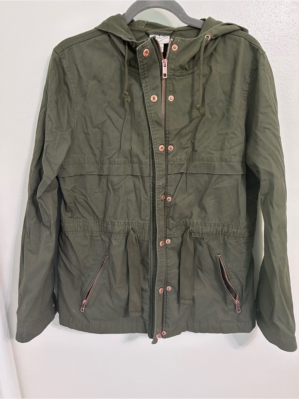 Women’s Olive Green Hooded Anorak Jacket